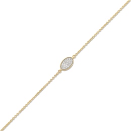 1/20 CT. T.W. Multi-Diamond Marquise Disc Adjustable Bracelet in 10K Gold - 8.0"