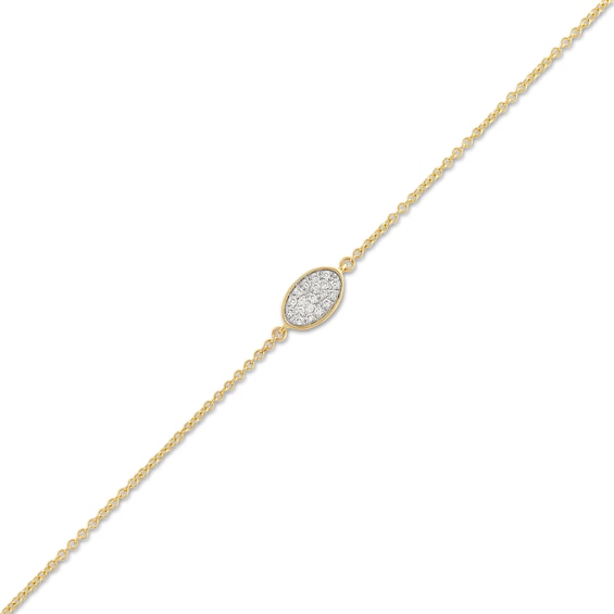 1/20 CT. T.w. Multi-Diamond Marquise Disc Adjustable Bracelet in 10K Gold - 8.0"