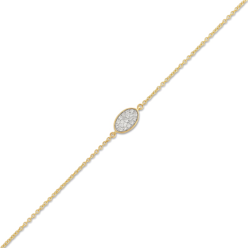 Main Image 1 of 1/20 CT. T.W. Multi-Diamond Marquise Disc Adjustable Bracelet in 10K Gold - 8.0"