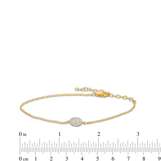 1/20 CT. T.w. Multi-Diamond Marquise Disc Adjustable Bracelet in 10K Gold - 8.0"