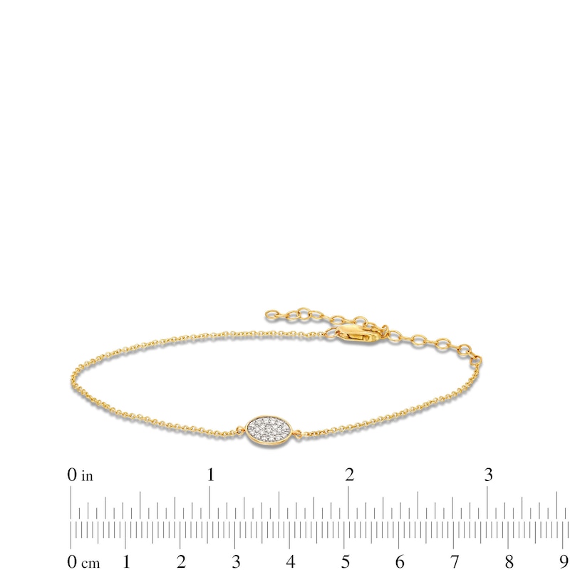 Main Image 3 of 1/20 CT. T.W. Multi-Diamond Marquise Disc Adjustable Bracelet in 10K Gold - 8.0"