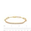 Thumbnail Image 4 of 1 CT. T.W. Certified Diamond Double Row Paper Clip Chain Bracelet in 14K Gold (H/I1) - 7.25"