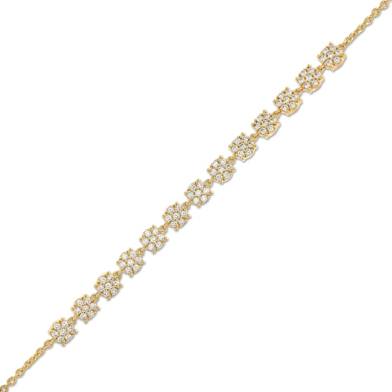 1 CT. T.w. Certified Multi-Diamond Station Bracelet in 14K Gold (H/I1)