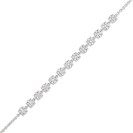 1 CT. T.W. Certified Multi-Diamond Station Bracelet in 14K White Gold (H/I1)