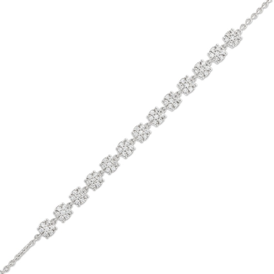1 CT. T.w. Certified Multi-Diamond Station Bracelet in 14K White Gold (H/I1)