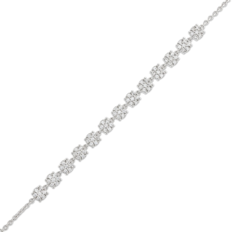 Main Image 1 of 1 CT. T.W. Certified Multi-Diamond Station Bracelet in 14K White Gold (H/I1)