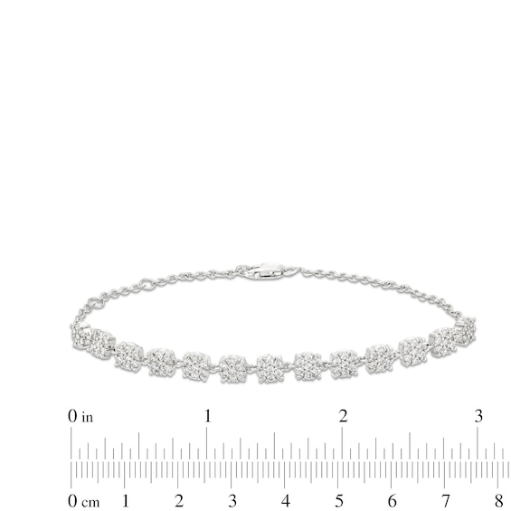 1 CT. T.w. Certified Multi-Diamond Station Bracelet in 14K White Gold (H/I1)