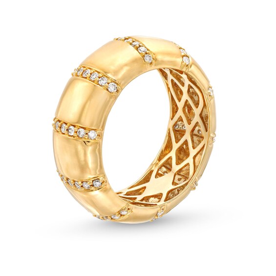 1/2 CT. T.w. Certified Diamond Linear Multi-Row Dome Band 14K Gold (H/I1)