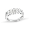 Thumbnail Image 1 of 1 CT. T.W. Certified Diamond Ten Stone Double Row Ring in 14K White Gold (H/I1)
