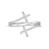 Thumbnail Image 4 of 1/6 CT. T.W. Diamond Double Cross Wrap Ring in 10K White Gold