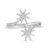 Thumbnail Image 4 of 1/5 CT. T.W. Diamond Double Star Wrap Ring in 10K White Gold