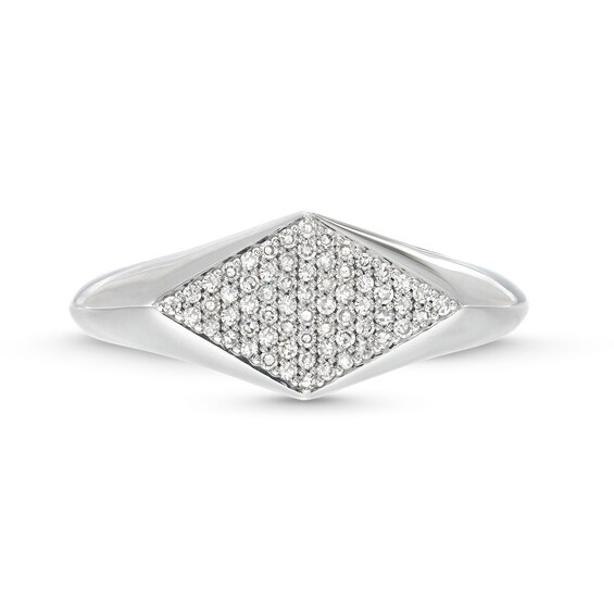 1/5 CT. T.w. Diamond Rhombus Signet Ring in Sterling Silver