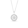 Thumbnail Image 1 of 1/8 CT. T.W. Diamond Circle Frame Sunflower Pendant in Sterling Silver