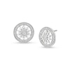 Thumbnail Image 1 of 1/4 CT. T.W. Diamond Circle Frame Sunflower Stud Earrings in Sterling Silver