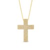Thumbnail Image 1 of 1 CT. T.W. Certified Diamond Multi-Row Cross Pendant in 14K Gold (H/I1)