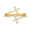 Thumbnail Image 4 of 1/6 CT. T.W. Diamond Double Cross Wrap Ring in 10K Gold