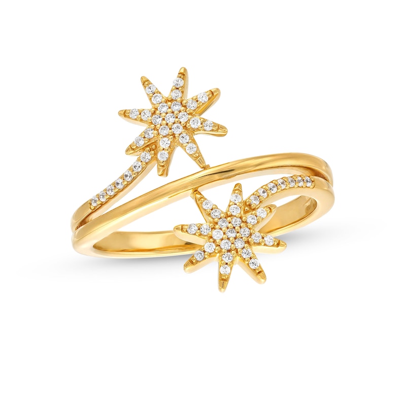 Main Image 1 of 1/5 CT. T.W. Diamond Double Sun Wrap Ring in 10K Gold