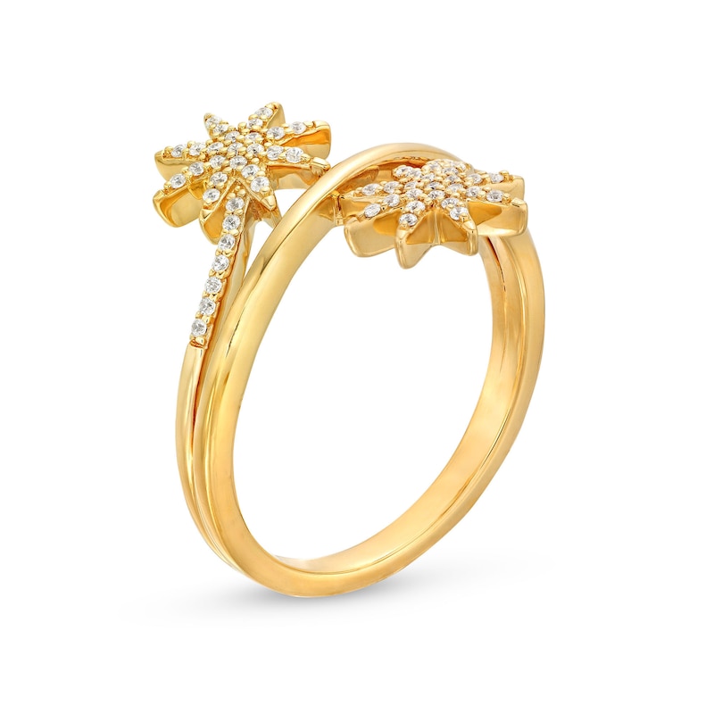 Main Image 3 of 1/5 CT. T.W. Diamond Double Sun Wrap Ring in 10K Gold