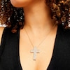 Thumbnail Image 2 of 3 CT. T.W. Certified Diamond Triple Row Cross Pendant in 14K Gold (H/I1)