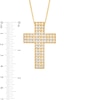Thumbnail Image 4 of 3 CT. T.W. Certified Diamond Triple Row Cross Pendant in 14K Gold (H/I1)