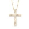 Thumbnail Image 1 of 3 CT. T.W. Certified Diamond Double Row Cross Pendant in 14K Gold (H/I1)