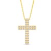 Thumbnail Image 1 of 2 CT. T.W. Certified Diamond Double Row Cross Pendant in 14K Gold (H/I1)