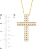 Thumbnail Image 4 of 2 CT. T.W. Certified Diamond Double Row Cross Pendant in 14K Gold (H/I1)