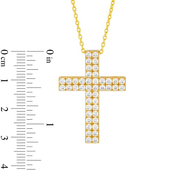 2 CT. T.w. Certified Diamond Double Row Cross Pendant in 14K Gold (H/I1)