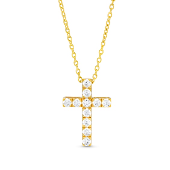 1 CT. T.w. Certified Diamond Cross Pendant in 14K Gold (H/I1)