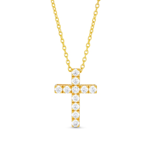 CT. T.w. Certified Diamond Cross Pendant in 14K Gold (H/I1