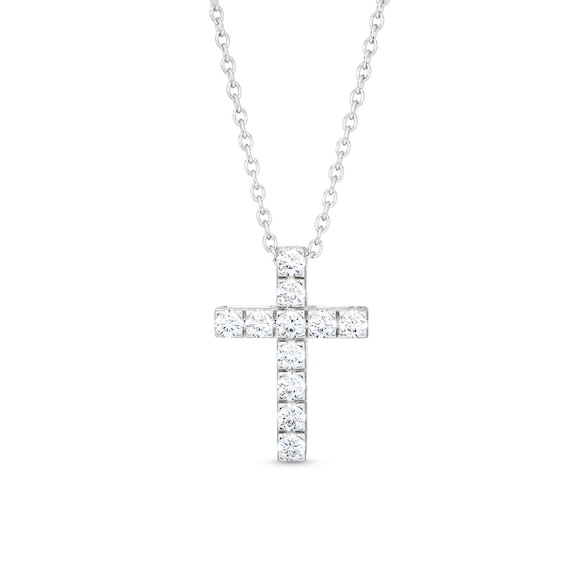 1 CT. T.w. Certified Diamond Cross Pendant in 14K White Gold (H/I1)