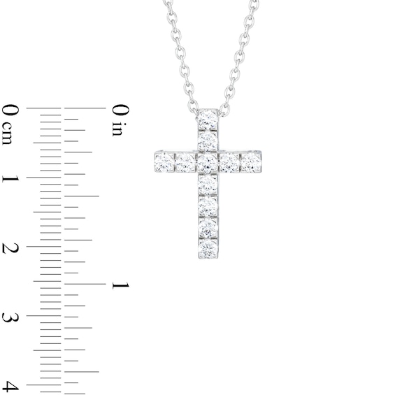 1 CT. T.w. Certified Diamond Cross Pendant in 14K White Gold (H/I1)