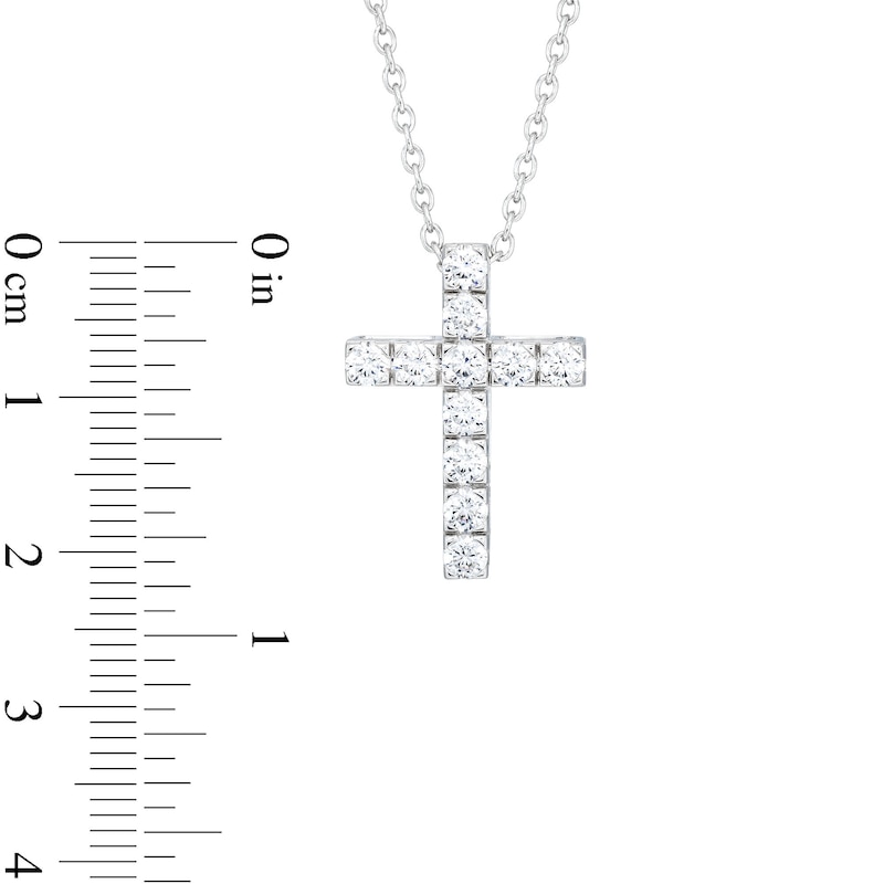 1 CT. T.W. Certified Diamond Cross Pendant in 14K White Gold (H/I1) | Zales