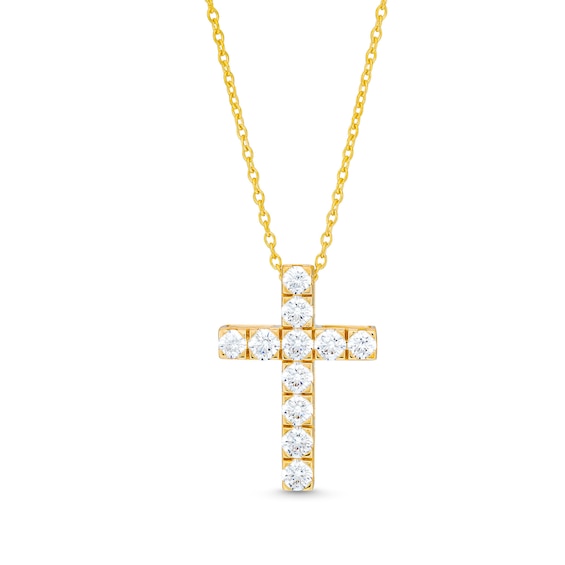 2 CT. T.w. Certified Diamond Cross Pendant in 14K Gold (H/I1)