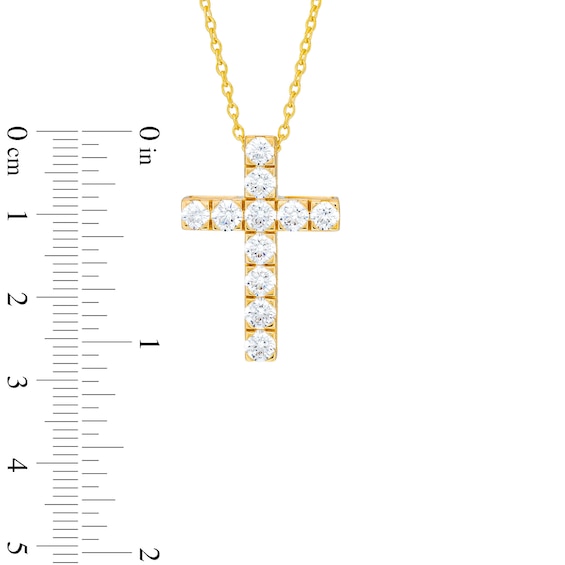 2 CT. T.w. Certified Diamond Cross Pendant in 14K Gold (H/I1)