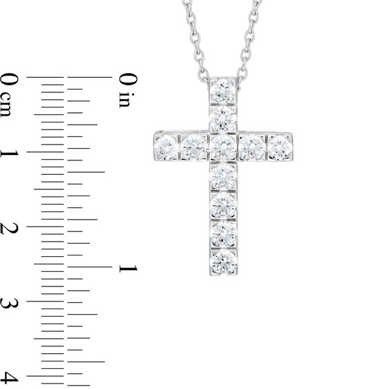 2 CT. T.w. Certified Diamond Cross Pendant in 14K White Gold (H/I1)
