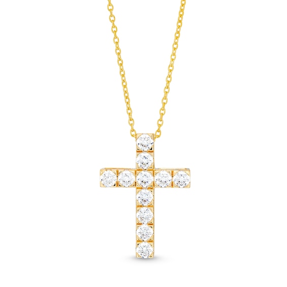 3 CT. T.w. Certified Diamond Cross Pendant in 14K Gold (H/I1)