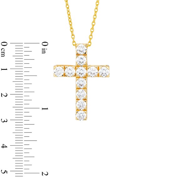 3 CT. T.w. Certified Diamond Cross Pendant in 14K Gold (H/I1)