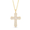 Thumbnail Image 1 of 1 CT. T.W. Certified Diamond Edge Gothic-Style Cross Pendant in 14K Gold (H/I1)