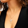 Thumbnail Image 2 of 1 CT. T.W. Certified Diamond Edge Gothic-Style Cross Pendant in 14K Gold (H/I1)