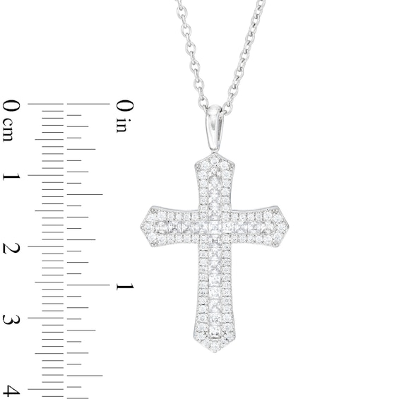 1 CT. T.w. Certified Diamond Edge Gothic-Style Cross Pendant in 14K White Gold (H/I1)