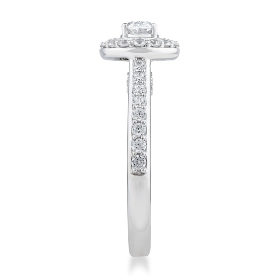 Sideways 1 CT. T.w. Oval Diamond Frame Engagement Ring in 14K Gold