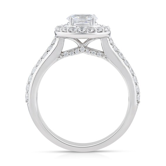 Sideways 1 CT. T.w. Oval Diamond Frame Engagement Ring in 14K Gold