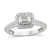 Thumbnail Image 1 of Sideways 1 CT. T.W. Emerald-Cut Diamond Frame Engagement Ring in 14K White Gold