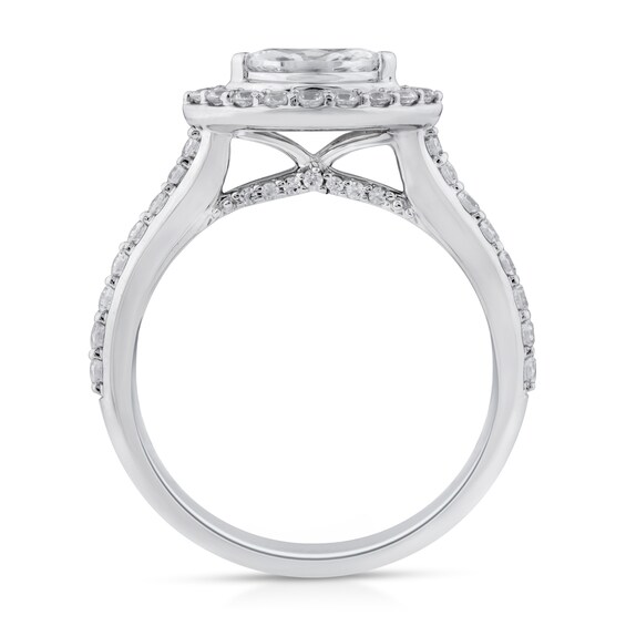 Sideways 1 CT. T.w. Marquise Diamond Frame Engagement Ring in 14K White Gold