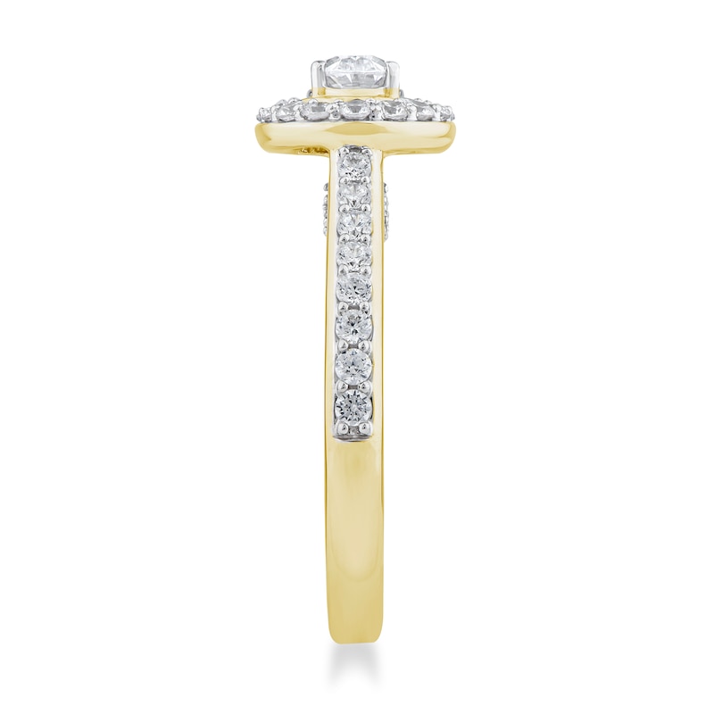 Main Image 2 of Sideways 1 CT. T.W. Oval Diamond Frame Engagement Ring in 14K Gold