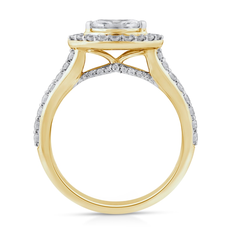 Main Image 3 of Sideways 1 CT. T.W. Marquise Diamond Frame Engagement Ring in 14K Gold