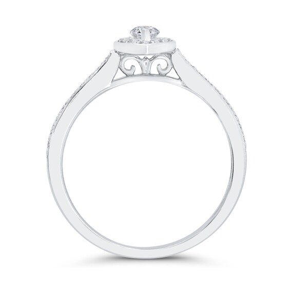 1/4 CT. T.w. Marquise-Cut Diamond Frame Promise Ring in 10K White Gold