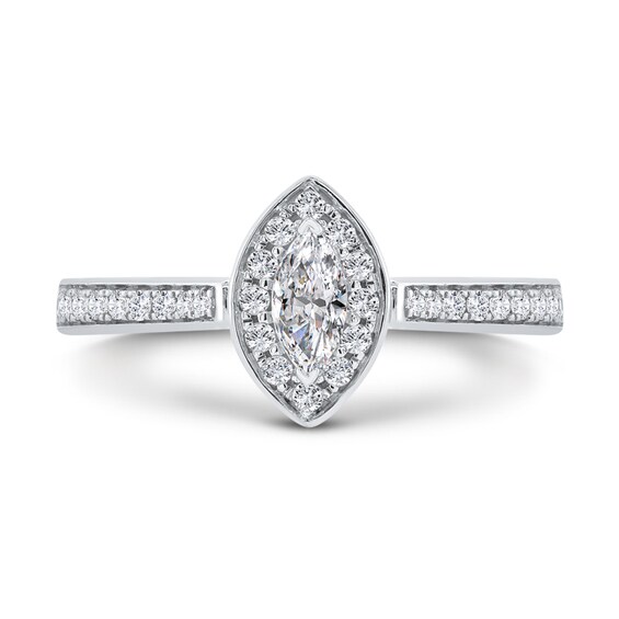 1/4 CT. T.w. Marquise-Cut Diamond Frame Promise Ring in 10K White Gold