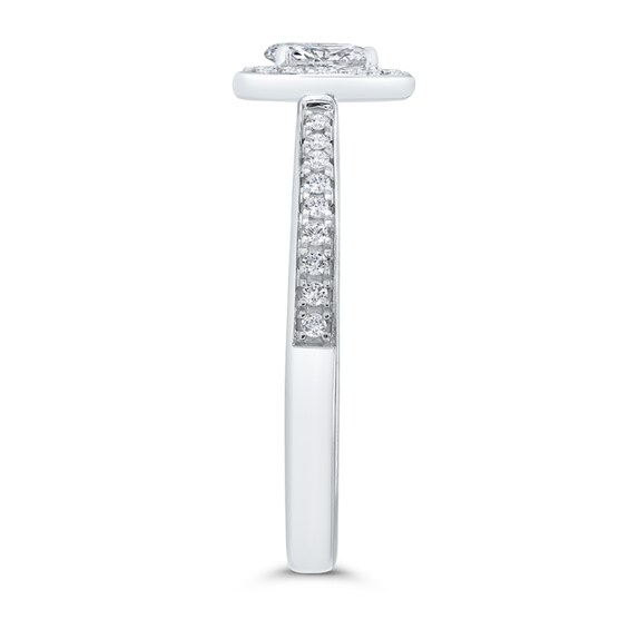 1/4 CT. T.w. Pear-Shaped Diamond Teardrop Frame Promise Ring in 10K White Gold